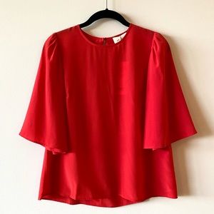 🆕 NWT/NWF Sézane Red Silk Butterfly Sleeve Blouse